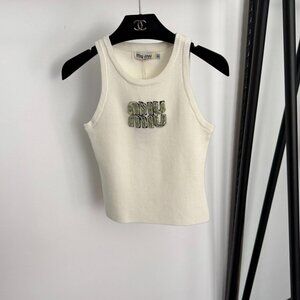 Women's Miu Miu Slim Fit Knit Tank Tops M